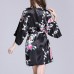 Silk Peacock Middle Sleeve Pajamas Waist Straps Sexy Bathrobes Women Sleepwear Silk Peacock Middle Sleeve Pajamas Waist Straps Sexy Bathrobes Women Sleepwear