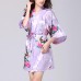 Silk Peacock Middle Sleeve Pajamas Waist Straps Sexy Bathrobes Women Sleepwear Silk Peacock Middle Sleeve Pajamas Waist Straps Sexy Bathrobes Women Sleepwear