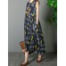 Cotton Sleeveless V-neck Pineapple Pattern Beach Dress Cotton Sleeveless V-neck Pineapple Pattern Beach Dress