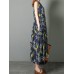 Cotton Sleeveless V-neck Pineapple Pattern Beach Dress Cotton Sleeveless V-neck Pineapple Pattern Beach Dress