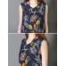 Cotton Sleeveless V-neck Pineapple Pattern Beach Dress Cotton Sleeveless V-neck Pineapple Pattern Beach Dress