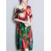 Short Sleeve Strapped Cuff Floral Print Dress Short Sleeve Strapped Cuff Floral Print Dress