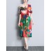 Short Sleeve Strapped Cuff Floral Print Dress Short Sleeve Strapped Cuff Floral Print Dress