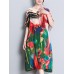 Short Sleeve Strapped Cuff Floral Print Dress Short Sleeve Strapped Cuff Floral Print Dress