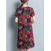 Floral Print Short Sleeve Pocket Dress Floral Print Short Sleeve Pocket Dress