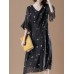 Cotton V-neck Flared Sleeve Star Dress Cotton V-neck Flared Sleeve Star Dress