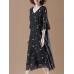 Cotton V-neck Flared Sleeve Star Dress Cotton V-neck Flared Sleeve Star Dress
