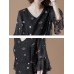 Cotton V-neck Flared Sleeve Star Dress Cotton V-neck Flared Sleeve Star Dress