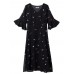 Cotton V-neck Flared Sleeve Star Dress Cotton V-neck Flared Sleeve Star Dress