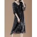 Cotton V-neck Flared Sleeve Star Dress Cotton V-neck Flared Sleeve Star Dress