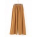 Women Casual Solid Elastic Waist Cotton Wide Leg Pants Women Casual Solid Elastic Waist Cotton Wide Leg Pants