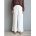 Women Casual Solid Elastic Waist Cotton Wide Leg Pants Women Casual Solid Elastic Waist Cotton Wide Leg Pants