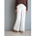 Women Casual Solid Elastic Waist Cotton Wide Leg Pants Women Casual Solid Elastic Waist Cotton Wide Leg Pants