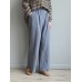 Women Casual Solid Elastic Waist Cotton Wide Leg Pants Women Casual Solid Elastic Waist Cotton Wide Leg Pants