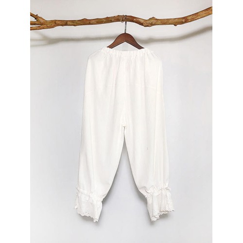 Women Casual Elastic Waist Harem Lace Hem Pants Women Casual Elastic Waist Harem Lace Hem Pants