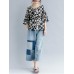 Casual Women Loose Cotton Print Geometric Pattern Round Neck Short Sleeve T-Shirts Casual Women Loose Cotton Print Geometric Pattern Round Neck Short Sleeve T-Shirts