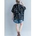 Casual Women Cotton Loose Print Short Sleeve O-Neck T-Shirts Casual Women Cotton Loose Print Short Sleeve O-Neck T-Shirts