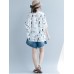 Casual Women Cotton Loose Print Short Sleeve O-Neck T-Shirts Casual Women Cotton Loose Print Short Sleeve O-Neck T-Shirts