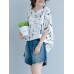 Casual Women Cotton Loose Print Short Sleeve O-Neck T-Shirts Casual Women Cotton Loose Print Short Sleeve O-Neck T-Shirts