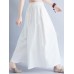 Wide Leg Vintage Women Retro Cotton Linen Elastic Waist White Pants Wide Leg Vintage Women Retro Cotton Linen Elastic Waist White Pants