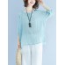 Casual Women Loose Half Sleeve Irregular Hem Shirts Casual Women Loose Half Sleeve Irregular Hem Shirts