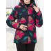 Vintage Women Printed Long Sleeve Fleece Hooded Coats Vintage Women Printed Long Sleeve Fleece Hooded Coats