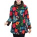 Women Floral Print Buttons Long Sleeve Zipper Winter Coats Women Floral Print Buttons Long Sleeve Zipper Winter Coats