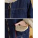 Women Casual Long Sleeve Pockets Fleece Thicken Denim Coats Women Casual Long Sleeve Pockets Fleece Thicken Denim Coats