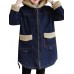Women Casual Long Sleeve Pockets Fleece Thicken Denim Coats Women Casual Long Sleeve Pockets Fleece Thicken Denim Coats