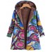Vintage Women Fleece Art Print Long Sleeve Zipper Coats with Pockets Vintage Women Fleece Art Print Long Sleeve Zipper Coats with Pockets