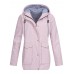 Casual Women Pure Color Outdoor Zipper Button Jacket with Big Pockets Casual Women Pure Color Outdoor Zipper Button Jacket with Big Pockets