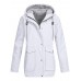 Casual Women Pure Color Outdoor Zipper Button Jacket with Big Pockets Casual Women Pure Color Outdoor Zipper Button Jacket with Big Pockets