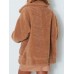 Casual Women Pure Color Lapel Fleece Zipper Coats with Pockets Casual Women Pure Color Lapel Fleece Zipper Coats with Pockets