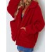 Casual Women Pure Color Lapel Fleece Zipper Coats with Pockets Casual Women Pure Color Lapel Fleece Zipper Coats with Pockets