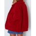 Casual Women Pure Color Lapel Fleece Zipper Coats with Pockets Casual Women Pure Color Lapel Fleece Zipper Coats with Pockets