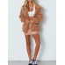 Casual Women Pure Color Lapel Fleece Zipper Coats with Pockets Casual Women Pure Color Lapel Fleece Zipper Coats with Pockets