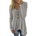 S-5XL Casual Women Solid Color Deep V-Neck Irregular Hem Blouse S-5XL Casual Women Solid Color Deep V-Neck Irregular Hem Blouse