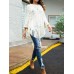 Women Pure Color Geometric Loose Knit Shawl Tassel Sweater Coats Women Pure Color Geometric Loose Knit Shawl Tassel Sweater Coats