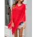 Women Pure Color Geometric Loose Knit Shawl Tassel Sweater Coats Women Pure Color Geometric Loose Knit Shawl Tassel Sweater Coats