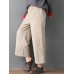 Women Pure Color Elastic Waist Pockets Corduroy Pants Women Pure Color Elastic Waist Pockets Corduroy Pants