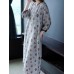 Women Elegant Floral Print Crew Neck Three Quarter Sleeve Dress Women Elegant Floral Print Crew Neck Three Quarter Sleeve Dress