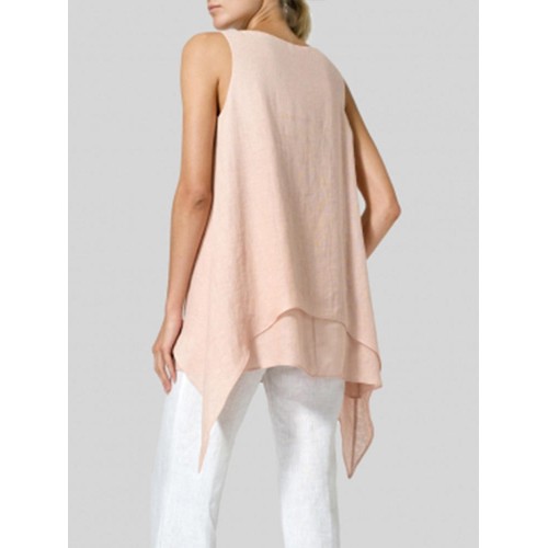 Women Sleeveless Crew Neck Casual Solid Tank Tops Women Sleeveless Crew Neck Casual Solid Tank Tops
