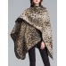 Elegant Leopard Printed Patchwork Shawl Loose Cloak Cardigans for Women Elegant Leopard Printed Patchwork Shawl Loose Cloak Cardigans for Women