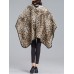 Elegant Leopard Printed Patchwork Shawl Loose Cloak Cardigans for Women Elegant Leopard Printed Patchwork Shawl Loose Cloak Cardigans for Women