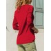 Pure Color Patchwork V-neck Long Sleeve T-shirts Pure Color Patchwork V-neck Long Sleeve T-shirts