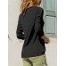 Pure Color Patchwork V-neck Long Sleeve T-shirts Pure Color Patchwork V-neck Long Sleeve T-shirts