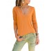 Pure Color Patchwork V-neck Long Sleeve T-shirts Pure Color Patchwork V-neck Long Sleeve T-shirts