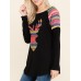 Vintage Women Long Sleeve Elk Printed O-Neck Loose T-Shirts Vintage Women Long Sleeve Elk Printed O-Neck Loose T-Shirts