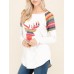 Vintage Women Long Sleeve Elk Printed O-Neck Loose T-Shirts Vintage Women Long Sleeve Elk Printed O-Neck Loose T-Shirts