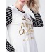 Causal Women Christmas Tree Letter Printed Long Sleeve Striped T-Shirts Causal Women Christmas Tree Letter Printed Long Sleeve Striped T-Shirts